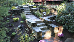 Mulch and stone are a stunning combination