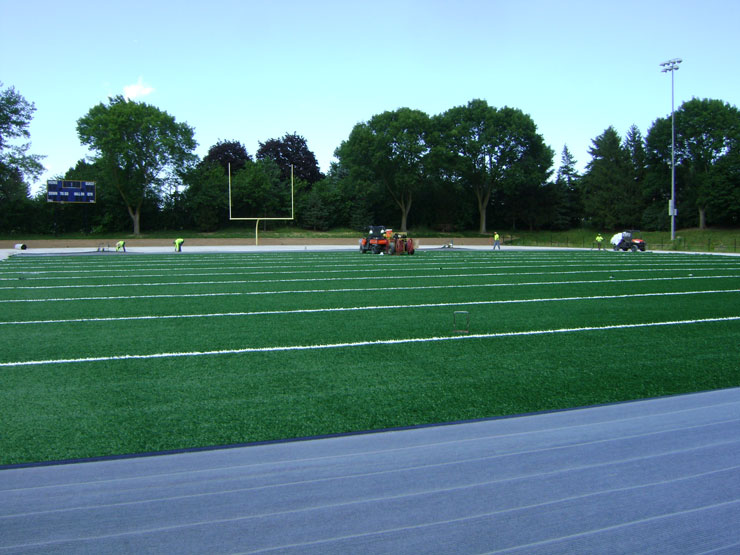 Synthetic grass sports field