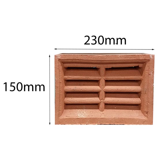 Vent Traditional Double Louvre 230x160mm in Terracotta
