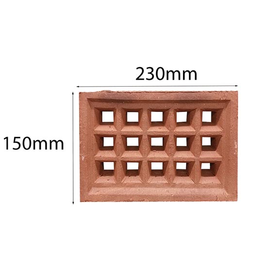 Vent Traditional Square Double 230x150mm in Terracotta