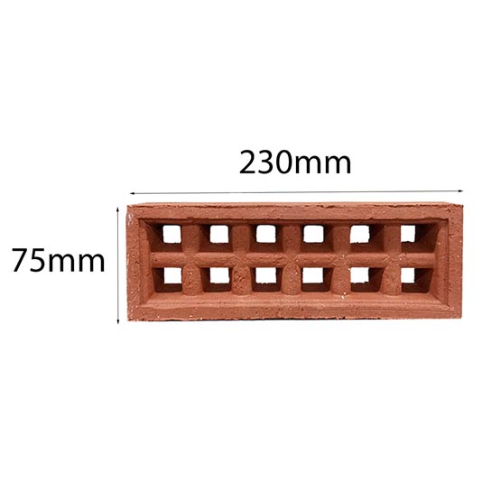 Vent Traditional Square Single 230x75mm in Terracotta