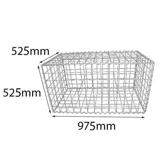 Gabion Basket 975x525x525mm (mesh 75x75mm, wire 4mm) Galfan Plus