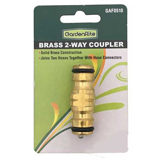 Hose Coupler Two Way Brass 12mm GardenRite