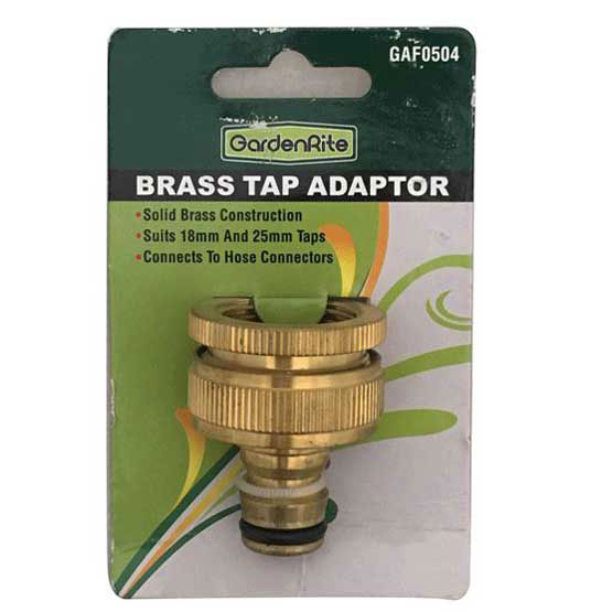 Hose Tap Adaptor Brass 18-25mm GardenRite