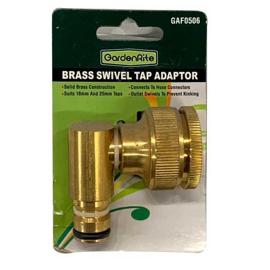 Hose Swivel Tap Adaptor Brass 18-25mm GardenRite