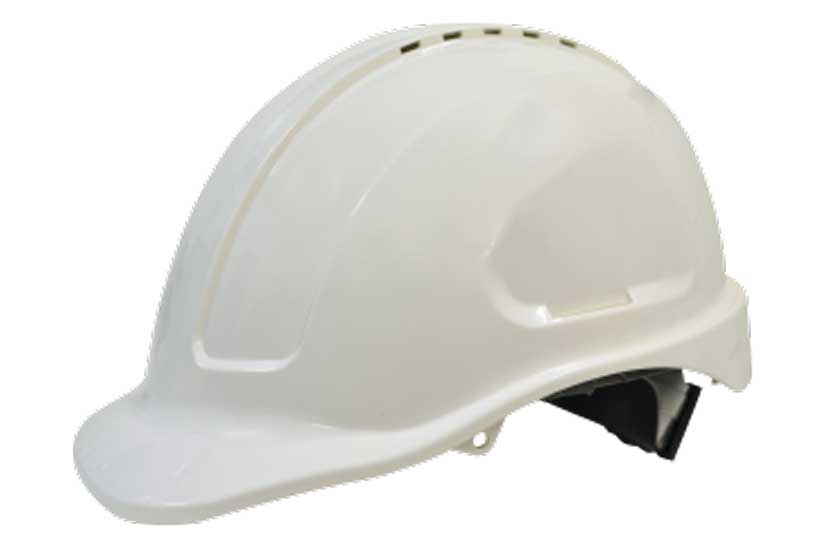 Hard Hat Safety White Vented Sliplock