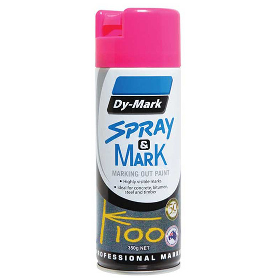 Survey Marking Fluoro Pink 350g Dy-Mark Spray & Mark Paint