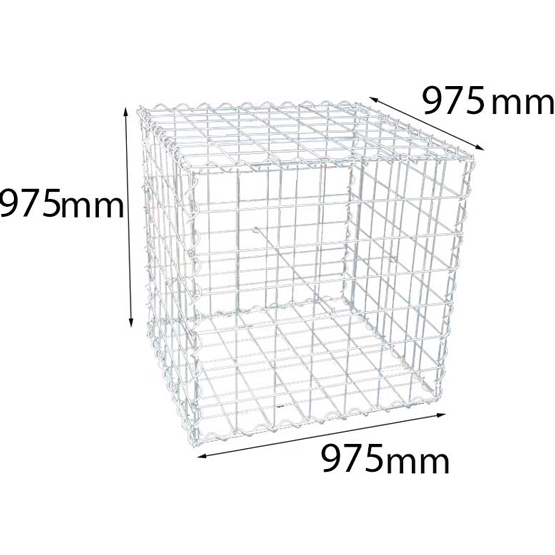 Gabion Basket 975x975x975mm (mesh 75x75mm, wire 4mm) Galfan Plus
