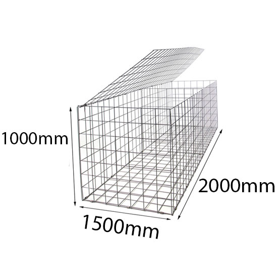 Gabion Basket 2000x1500x1000mm (mesh 80x100mm, wire 3.4mm) Galmac