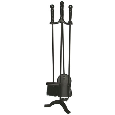 Firetool Set Three Pieces with Stand Black (560mm high)