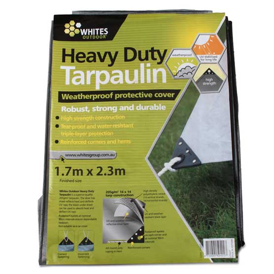 Tarp Heavy Duty 1.7x2.3m Silver/Black - Click Image to Close