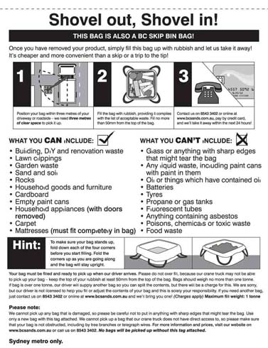 Rubbish bag tag