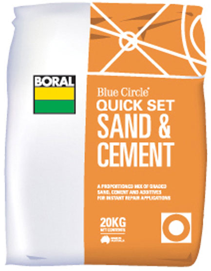 Sand & Cement Quickset Boral 20kg Blue Circle