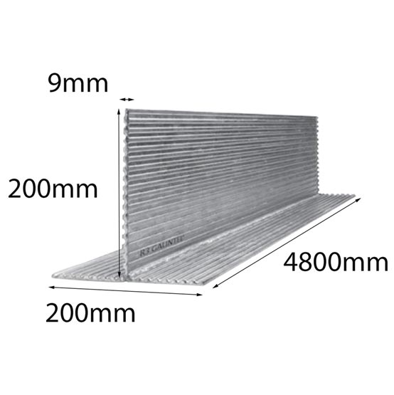 Lintel T Bar 200x200x9x4800mm Multi-Rib Galintel