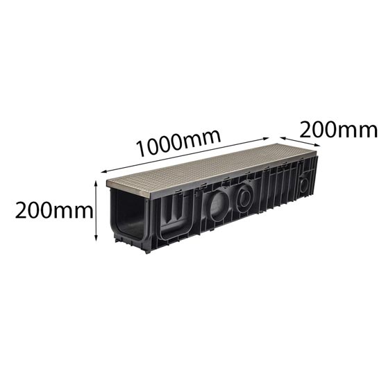Drain SABdrain 903 Heelguard Stainless Steel Wedge Wire Channel 100x150x1000mm