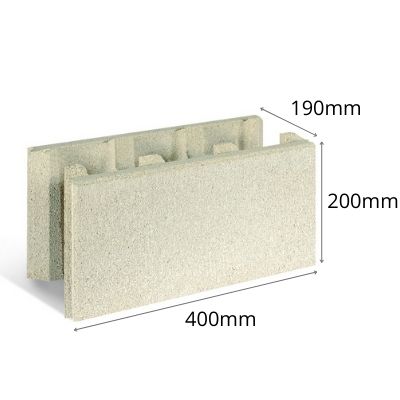 Block Versasmooth Full 400x190x200mm Ivory