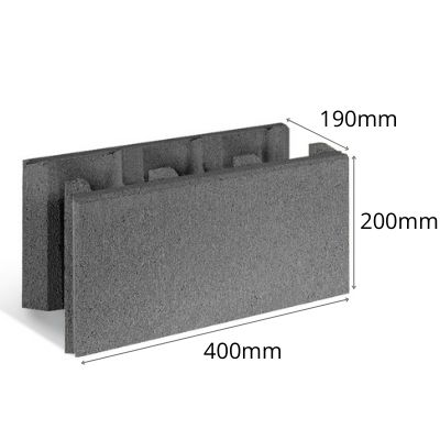 Block VersaSmooth Full 400x190x200mm Charcoal