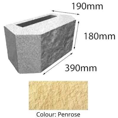 Block Norfolk Retaining 390x190x180mm Penrose