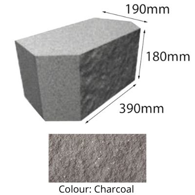 Block Norfolk Retaining Cap 390x190x180mm Charcoal