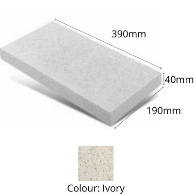 Block Versasmooth Cap 390x190x40mm Ivory