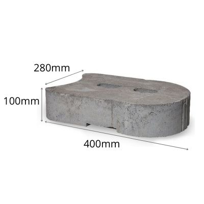 Block Torpedo Base 400x280x100mm Natural
