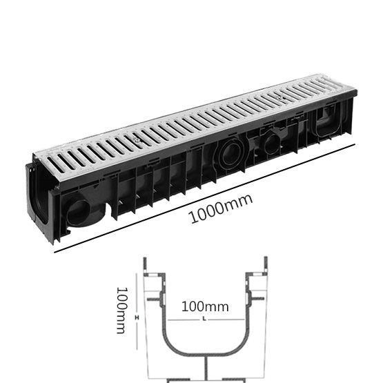 Drain SABdrain 917 Stainless Steel Grated Channel 100x100x1000mm